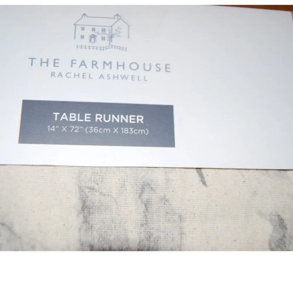 RACHEL ASHWELL THE FARMHOUSE SHABBY CHIC TABLE RUNNER WITH EMBROIDERY